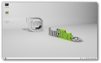 Imagen del escritorio de Linux Mint 11 LXDE