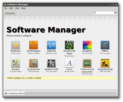 Pantalla principal de Centro de Software de Linux Mint 11 LXDE